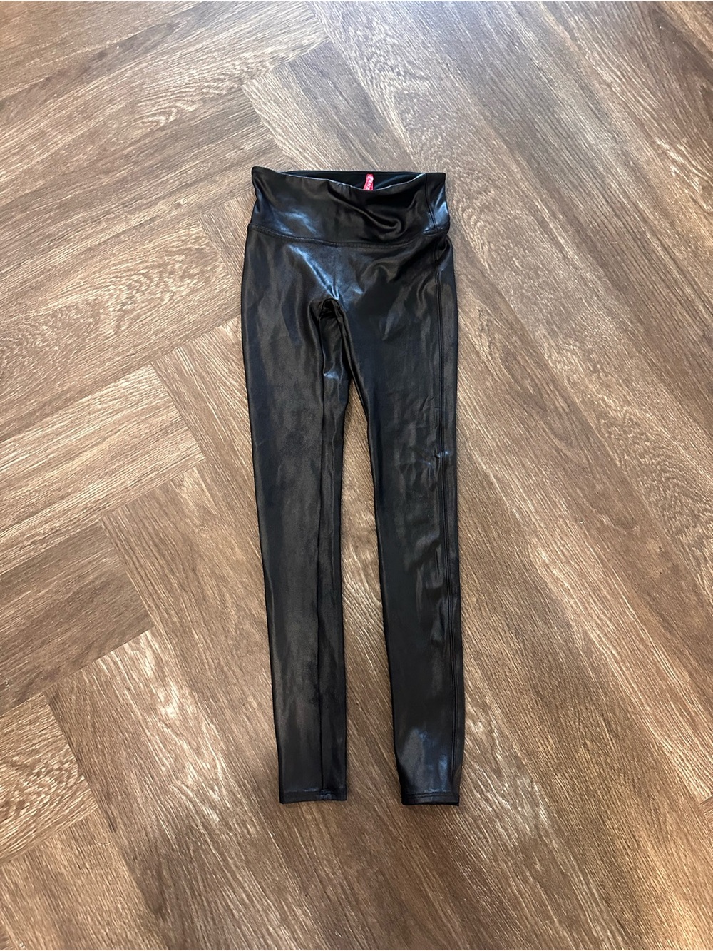 SPANX Black Faux Leather High-Rise Leggings